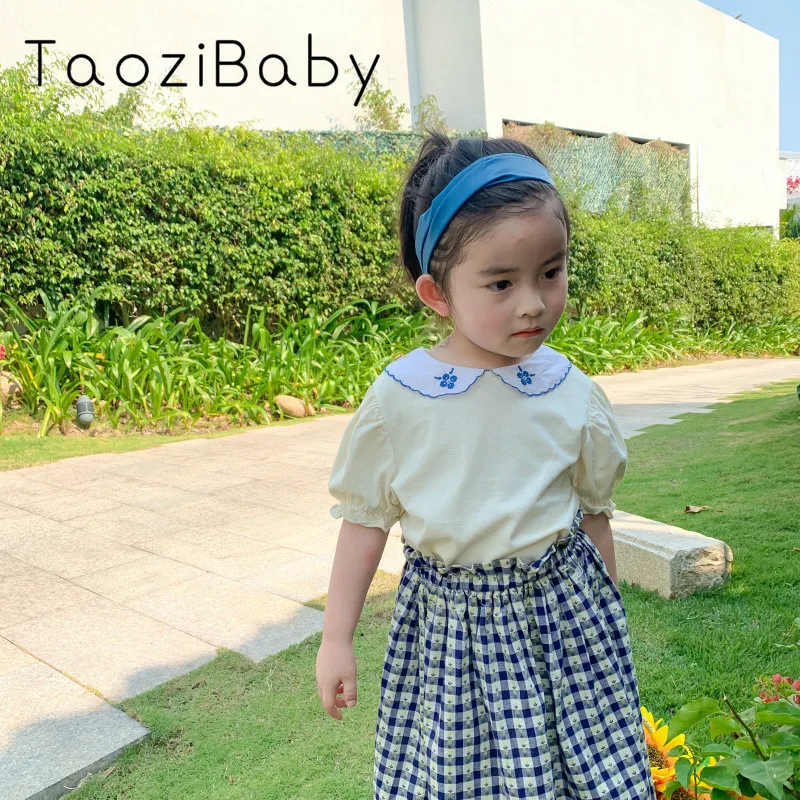 Детская одежда 2020 летняя новая футболка с короткими рукавами и вышитым