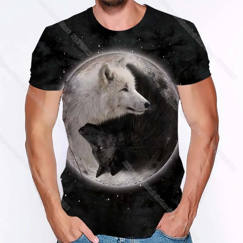 

New Cool Wolf 3D Printed T Shirt Summer Men Animals Tshirt Unisex Short Sleeves T-shirt Streetwear Hombre Camiseta Male Tee Tops
