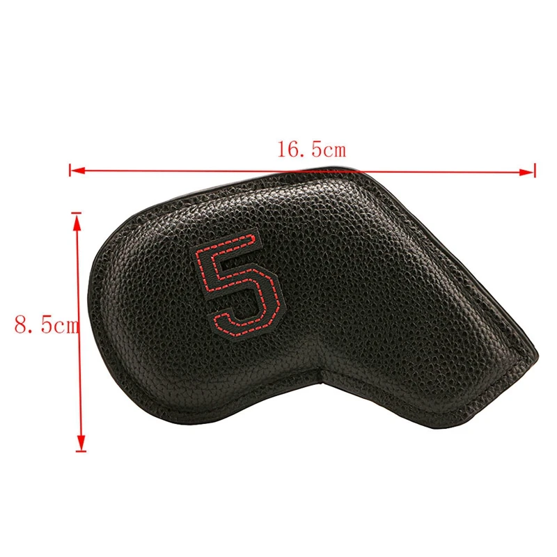 

Golf Head Covers for Irons Fit Most Brands 11Pcs/Set Black Pu Leather Lightweight Soft Waterproof Durable Headcover