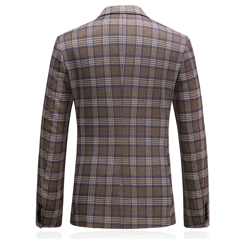 

Classic Plaid Suit Men Jacket Slim Design Business Banquet Mens Blazers Jackets Asian Size S M XXL XXXL 4XL 5XL Men Casual Suit