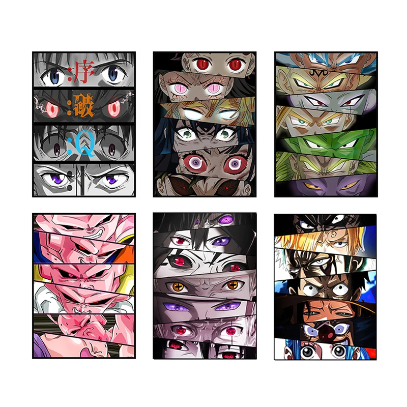 Аниме Наруто One Piece Luffy Dragon мяч плакат персонаж глаза холст живопись роспись СТЕНА