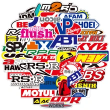 10/50/100PCS Cool JDM Racing Car Logo Stickers Aesthetic Laptop Car Motorcycle Waterproof Graffiti Decal Sticker Packs Kid Toy
