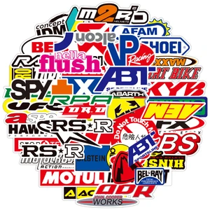 1050100pcs cool jdm racing car logo stickers aesthetic laptop car motorcycle waterproof graffiti decal sticker packs kid toy free global shipping