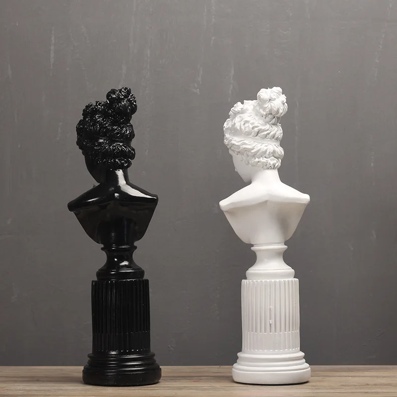 

European Home Decor Black and white goddess Portraits Statue Home Decoration Mini Sculpture Art Craft Sketch Creativity