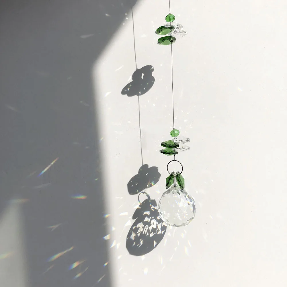 Зеленый Кристалл Suncatcher Радуга коллекция окно солнце Catcher Орнамент Ручной Работы подарок для семьи, рождественский подарок