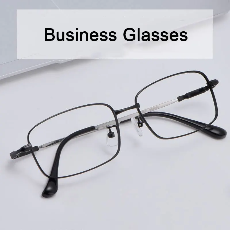 

Ultralight Alloy Glasses Frame For Men Business Style with Spring Hinges Full Rim Rectangle Spectangles Nearsighted Eyewear