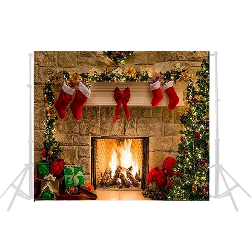 

Photo Backdrop Christmas Backdrops For Photography Christmas Fireplace Backdrop Fireplace Scene Decorations Props Photograph