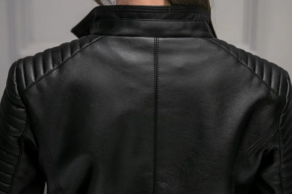 Куртка женская Байкерская из искусственной мягкой кожи, на молнии, черная, Зимняя от AliExpress RU&CIS NEW