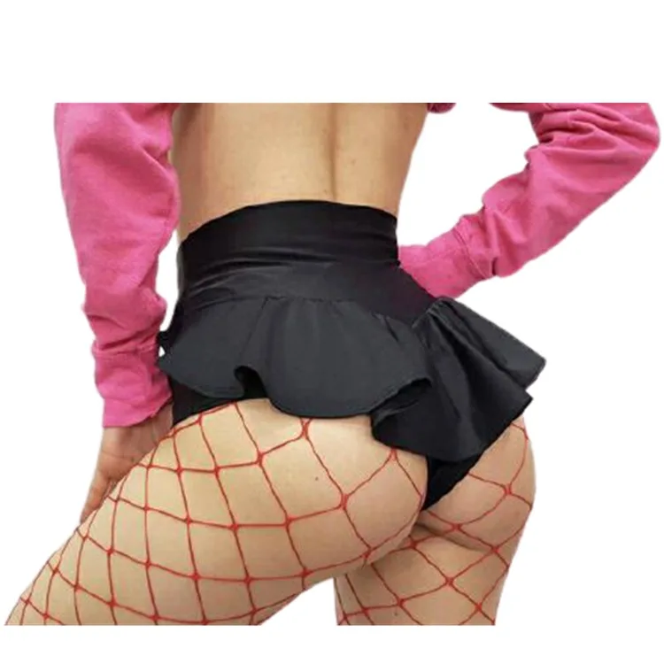 

WEPBEL Women's Fashion Solid Color High Waist Shorts Summer Casual Ruffled Stitching Slim Yoga Sports Shorts