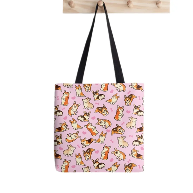 

Прекрасная розовая сумка-шоппер с принтом, женская сумка для покупок в стиле Харадзюку, холщовая сумка-шоппер, женская сумка-тоут, женская с...