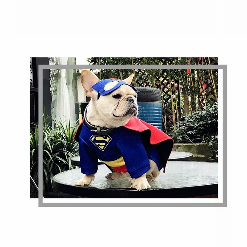 Одежда для косплея супергероев французского бульдога забавная милая собака