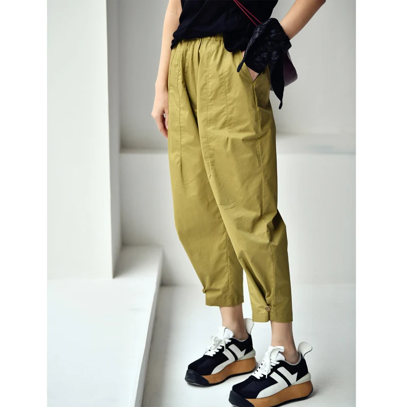 Повседневные брюки MICOCO K7080C простой дизайн трехмерный крой эластичная талия