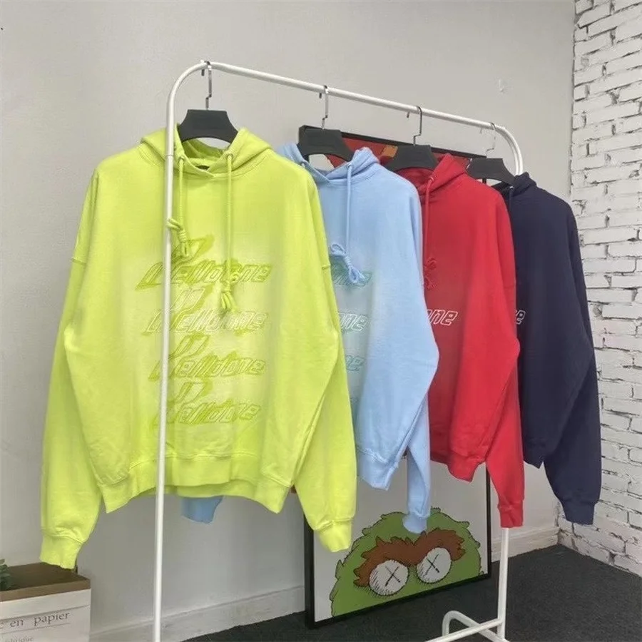 

Толстовка Tie-Dye Welldone для мужчин и женщин, Свободный пуловер We11done с капюшоном, уличная одежда в стиле Харадзюку, 1:1