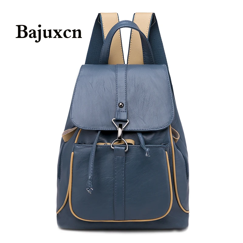 

2020 Women Leather Backpacks High Quality Sac A Dos Female Backpacks For Girls Travel Bagpack Ladeis School Bags For Girls New