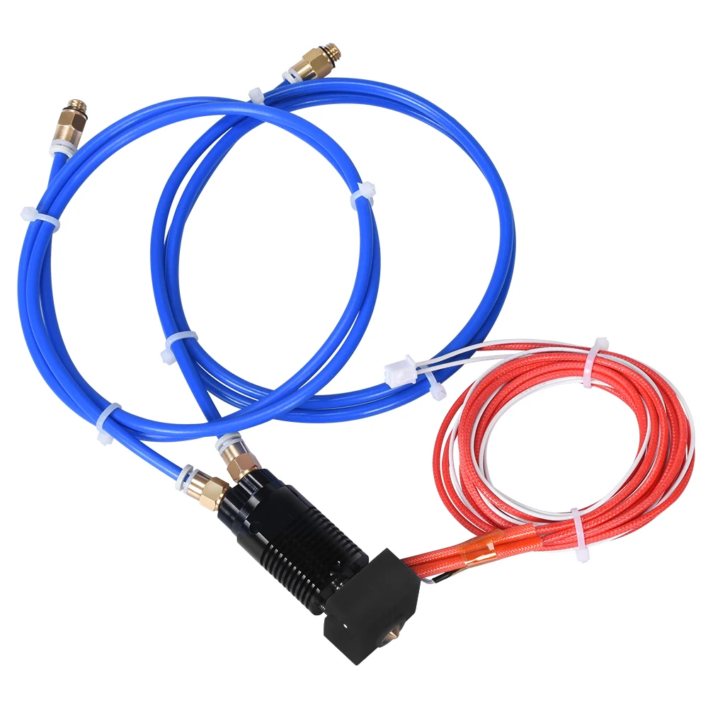 upgrade 2 in 1 out hotend kits dual colors 12v24v 40w v6 nozzle extruder 1 75mm filament for cr10s ender3s 3d printer parts free global shipping