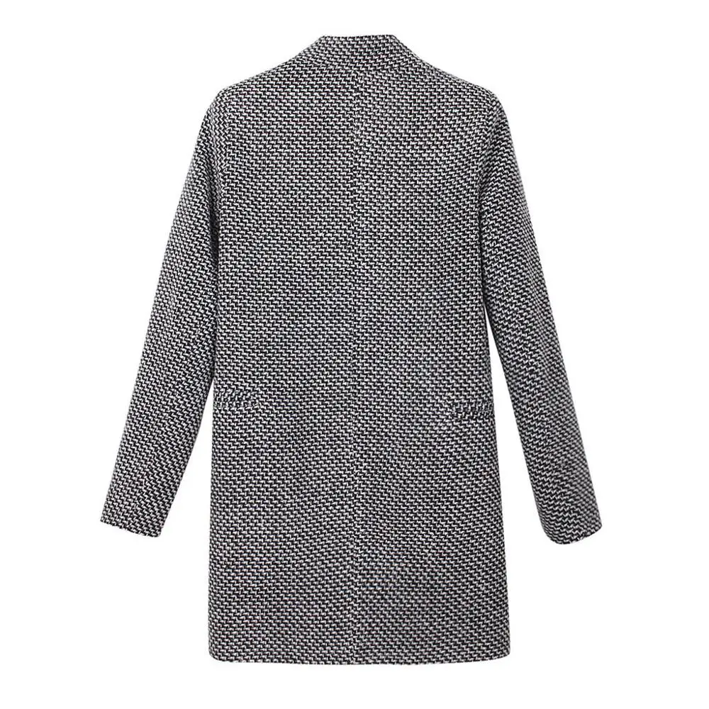 

2019 Coat Women Wool Plus Size 4XL Autumn Winter Fashion Vintage Elegant Solid Lapel Button Coat Cashmere Woolen Coat Winter