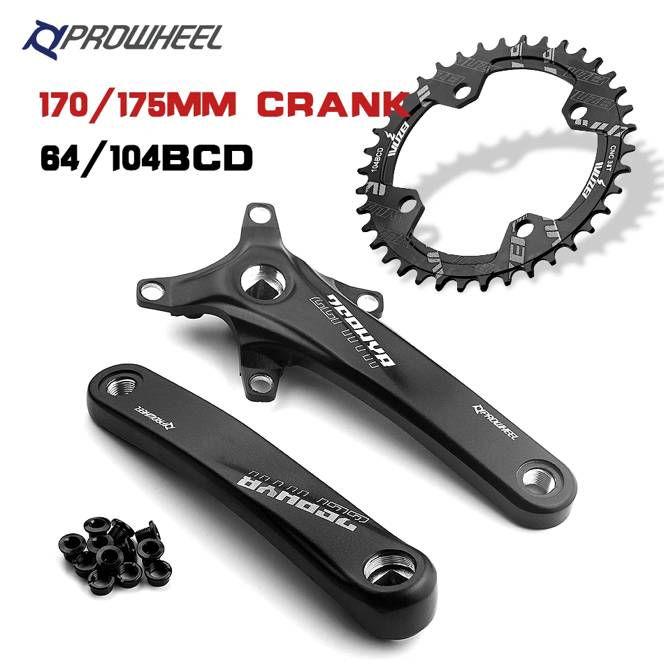 

PROWHEEL-64BCD-104BCD 170 / 175mm Pignon Ã trou carrÃ© , manivelle de vÃ©lo de montagne 30 /32 /34/ 36/38 /40/42/44/46/48/50 / 52T