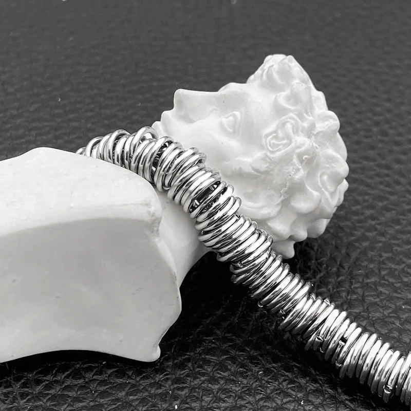 Многослойный Круглый браслет из нержавеющей стали для женщин под серебро