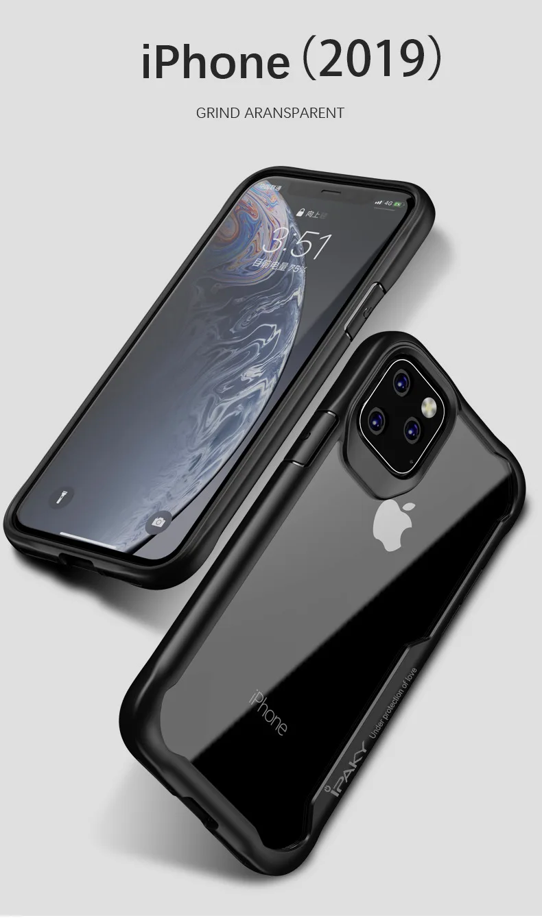 Для iphone 11 чехол прозрачный противоударный ТПУ+ PC чехол для телефона для iphone 11 pro max высокое качество