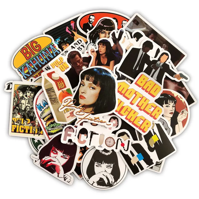 

50pcs Cartoon Film Movie Pulp Fiction Stickers Cosplay Decoration Collection Sticker Quentin Tarantino