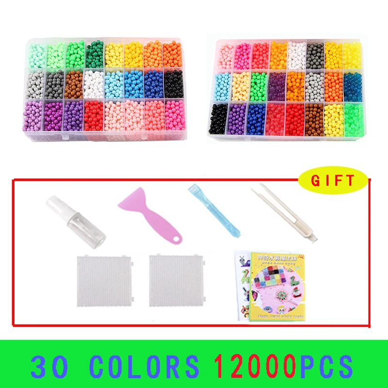 

12000pcs Magic Water Sticky Beads Toys DIY Beads Handmade Bead Toy Educational Puzzle Children Hama Bead for Girls Boys Kit