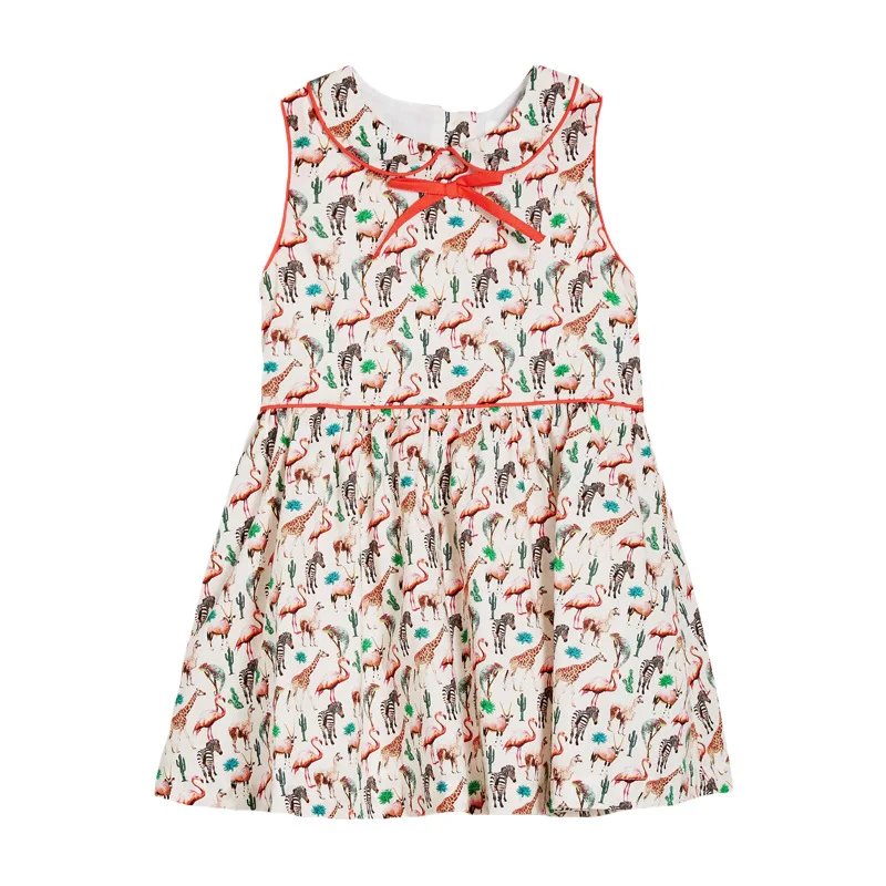 S0676 same picture Little maven Dress Baby Kids Girls Animal Butterfly Flower Dress Summer Toddler Girl's Fancy Elegant Dress Pocket Clothes - Цвет: S0676 same picture