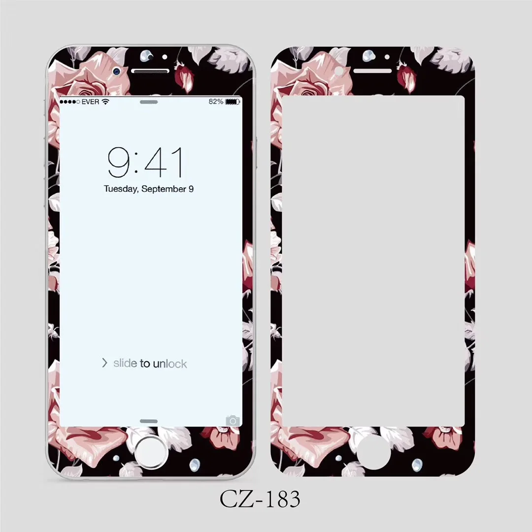 3D закаленное стекло для iPhone 7 8 6 6s plus защитная пленка экрана с рисунком цветов и