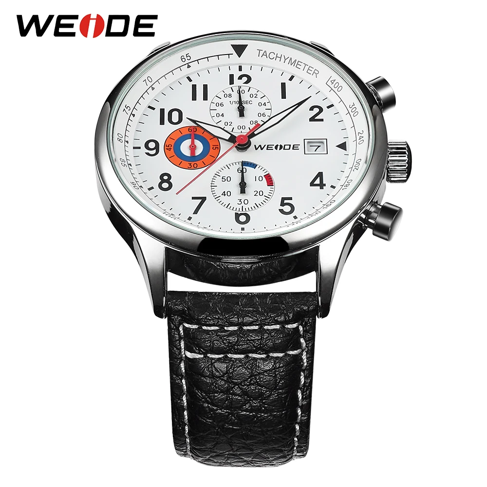 WEIDE мужские классические спортивные модели аналоговые военные армейские часы с кожаным коричневым ремешком с маленьким циферблатом кварцевые наручные часы Relogio Masculino