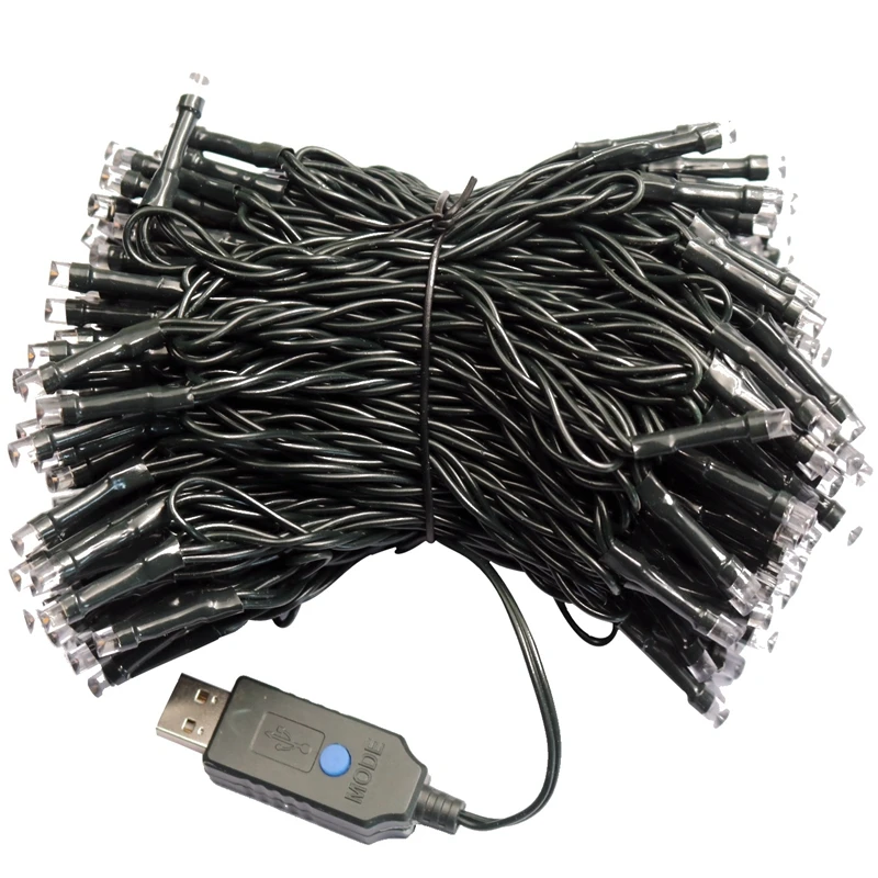 Водонепроницаемая светодиодная гирлянда с черной линией уличное украшение для