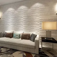 Art3d 50X50CM Embossed 3D Plastic Wall Panels Brick Design for Living-room,White, 12 Tiles 32 Sq Ft