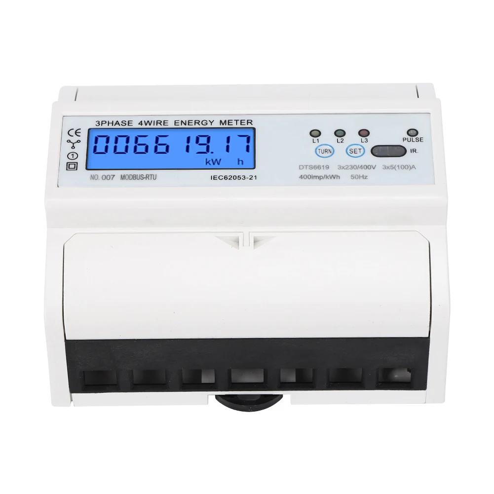 DTS6619 016/017 Din Rail 3 фазы 4 провода счетчика энергии цифровой прибор для измерения
