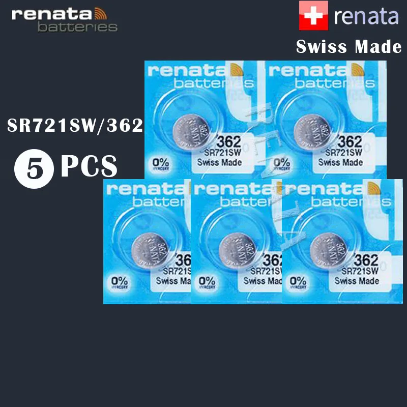 5 шт./лот Renata 362 100% оригинальная новая батарея для часов долговечная SR721SW V362 GP62 AG1