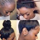 Парик из натуральных волос с прямыми кружевами, бразильские, предварительно выщипанные, для чернокожих женщин, 360