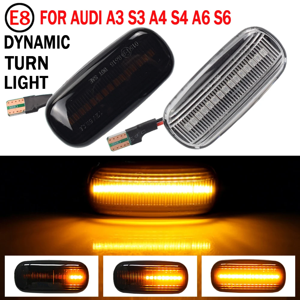 

Для Audi A3 S3 8P A4 S4 RS4 B6 B7 B8 A6 S6 RS6 C5 C7 светодиодный динамический автомобильный указатель Поворота Боковой габаритный указатель поворота аксессуа...