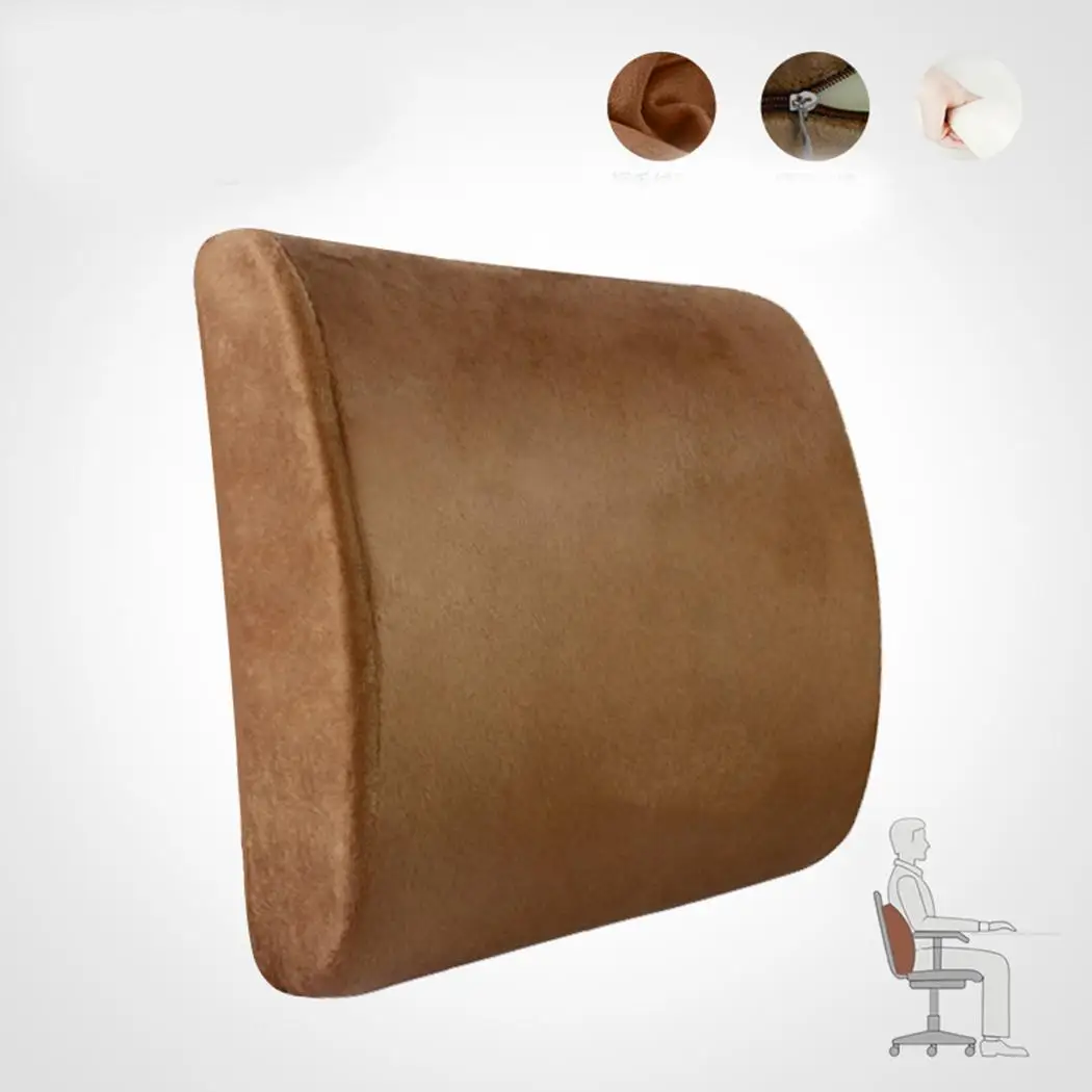 Universal 3D Memory Foam Lumbar Cushion Washable Mesh Cloth Car Pillow Chair Back Support Waist Massager Auto Accessories | Автомобили и