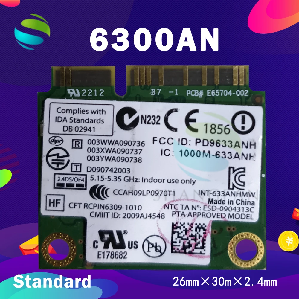 Wi Fi карта для intel Ultimate N 6300 633ANHMW 6300AN Dual Band 450 Мбит/с Mini PCI E Вай Фай адаптер плата Wireless
