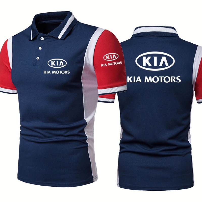 

Fashion Trend Men's short sleeve KIA Car Logo Printing Summer Casual Men's POLO shirt Cotton High Quality short sleeve