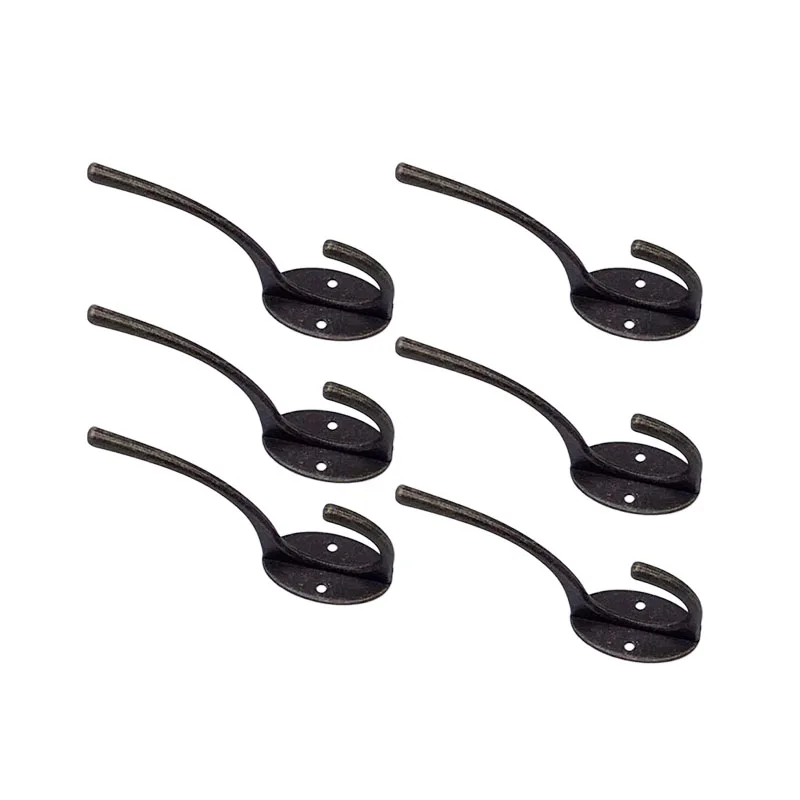 

6pcs/kit Coat Hooks Classic Antique Iron Clothes Rack Hooks Hanger Retro Style