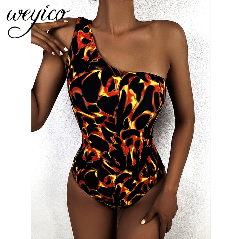 

One Piece Swimsuit Women Swimwear 2020 Female Backless Bodysuit Print Bathing Suit Monokini Beachwear Brazilian Mujer Biquini