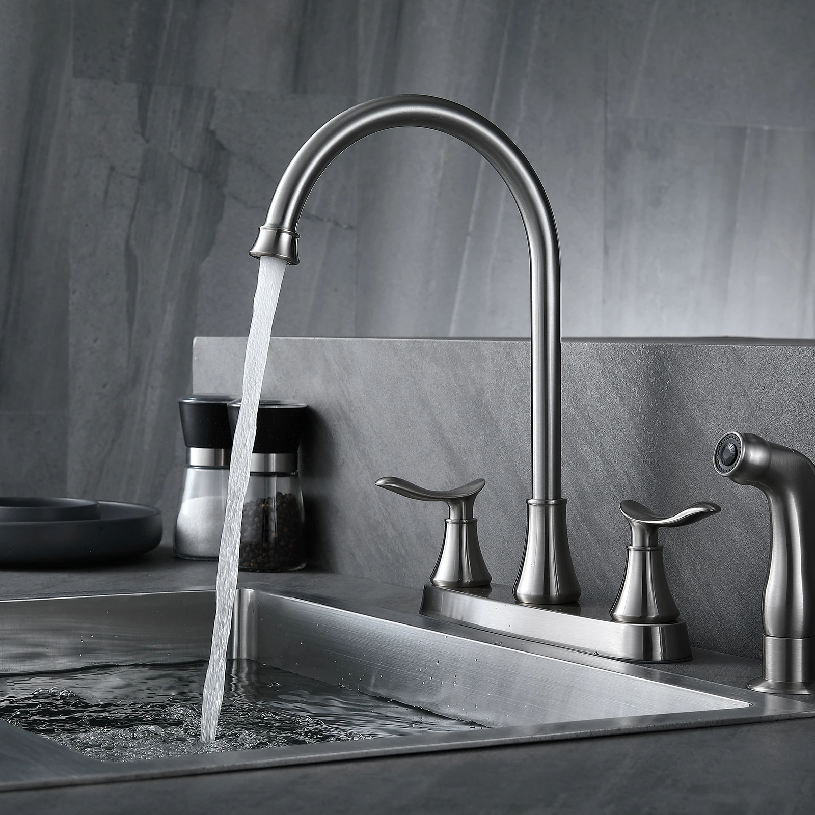 

Kitchen Faucets Double Handle Kitchen Faucet Sink Tap Kitchen Faucet Hot and Cold Mixer Tap Basin Sink Faucets