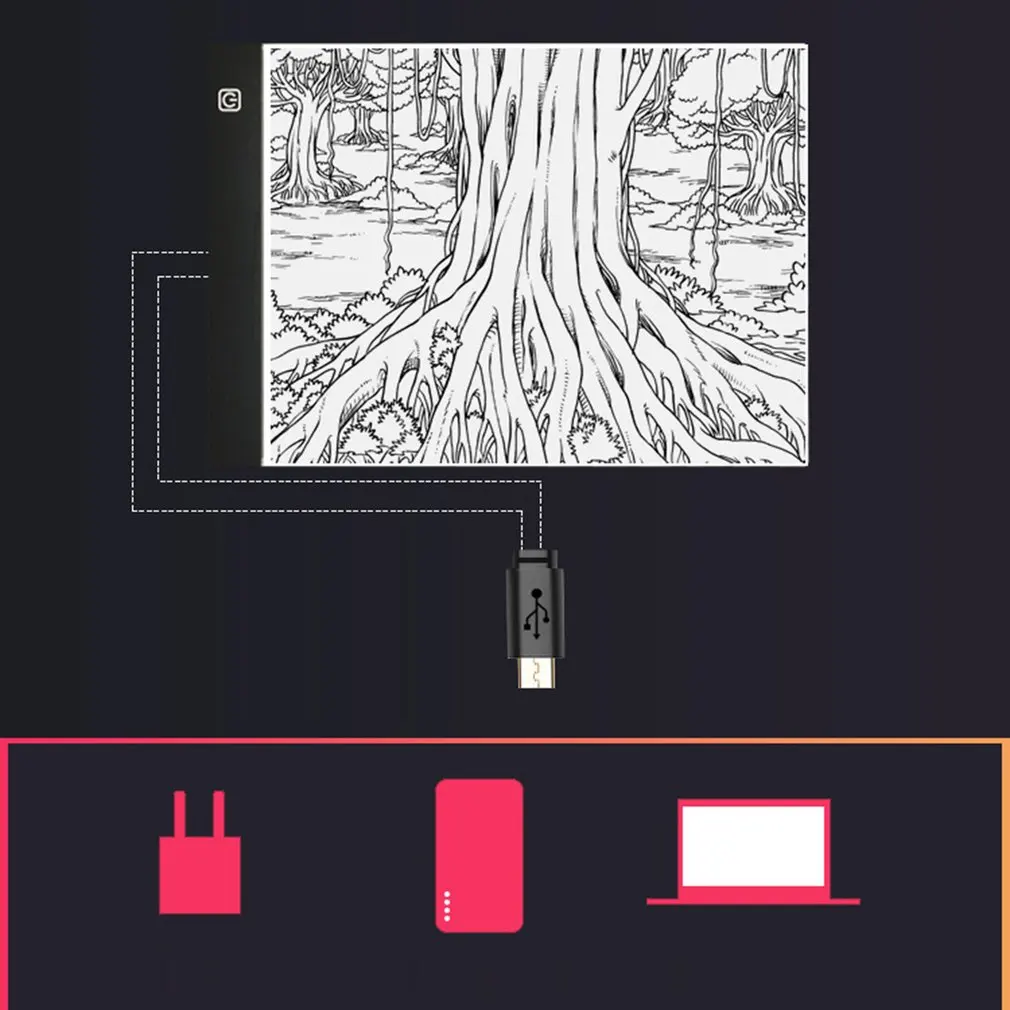 

A3 Three Level Dimmable Dimming + USB Cable Led Light-emitting Board Animation Copying And Writing Desk Ultra-thin Drawing Board