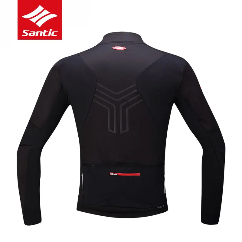 Santic Cycling Jersey Men Long Sleeve Winter Fleece Thermal MTB Road Bike Jacket Windproof Warm Reflective Riding Clothing | Спорт и