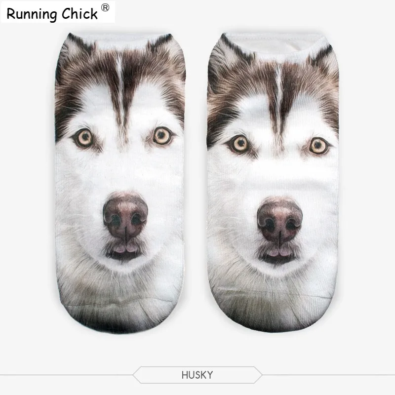 Бегущие цыплята Хаски 3d цифровая печать носки под прямым углом носки|socks print|socks