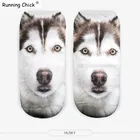 Бегущие цыплята Хаски 3d цифровая печать носки под прямым углом носки