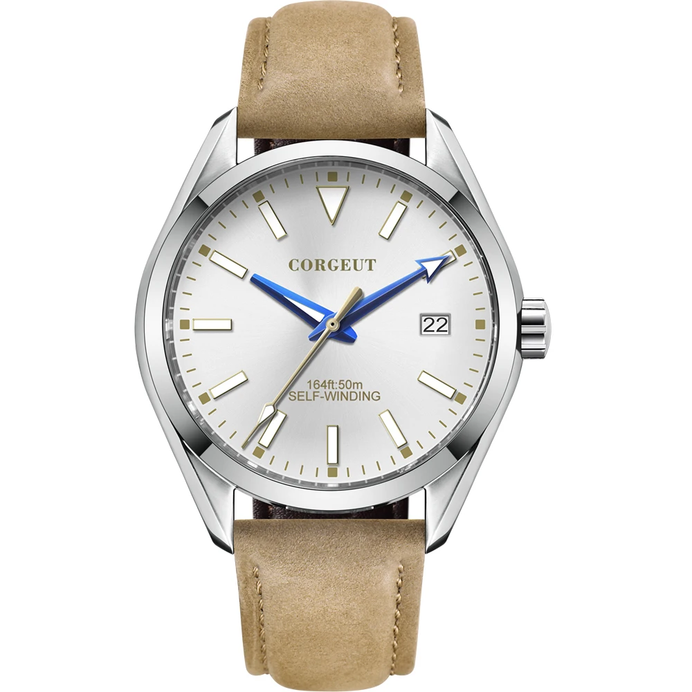 Мужские часы с синим циферблатом и автоматической датой 41 мм | Наручные