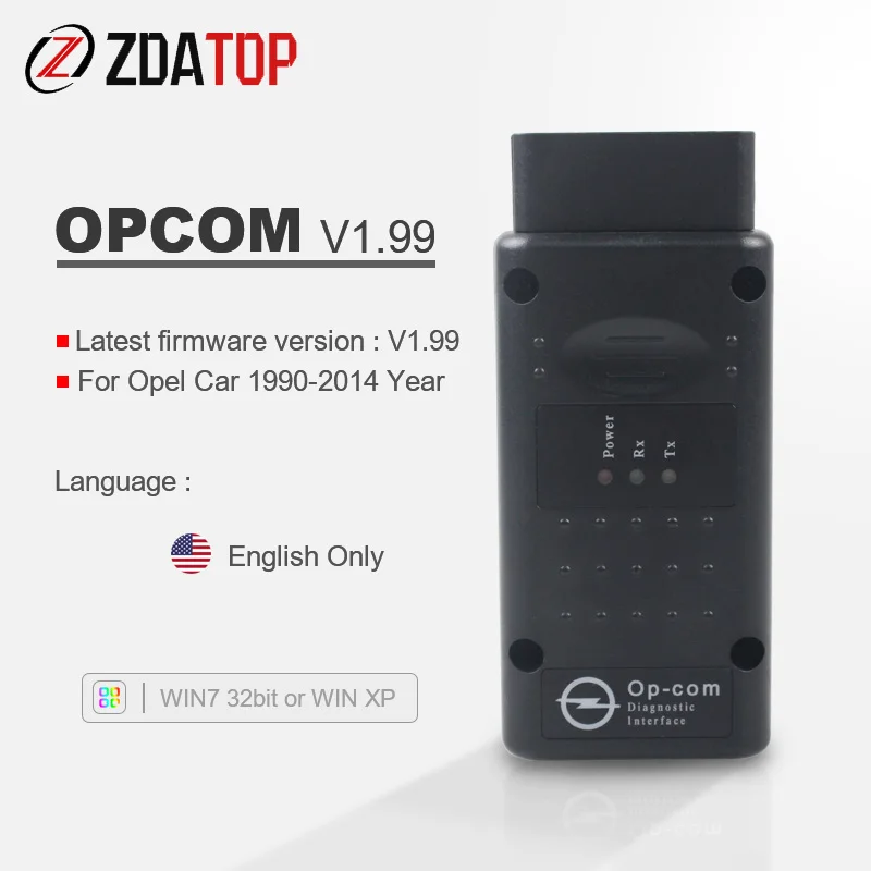 Op com для OPEL год до OPCOM V1.99 диагностический инструмент OP-COM V1.99 интерфейс шины с PIC18F458 английский язык