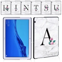 white marble series protective case for huawei mediapad t5 10 10 1 inch durable plastic tablet hard shell casefree stylus