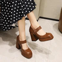 new brand mary janes nude shoes woman pumps super high heels buckle platform pumps lolita party dress shoes black red shoes lady
