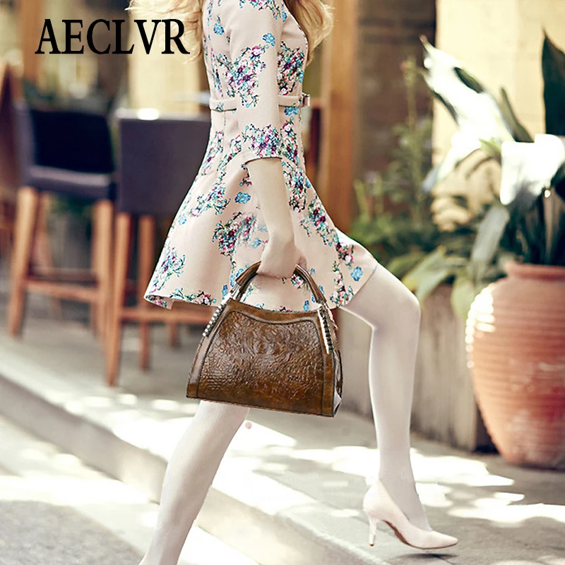 Женская сумка кожаная на плечо женская через повседневная известный бренд