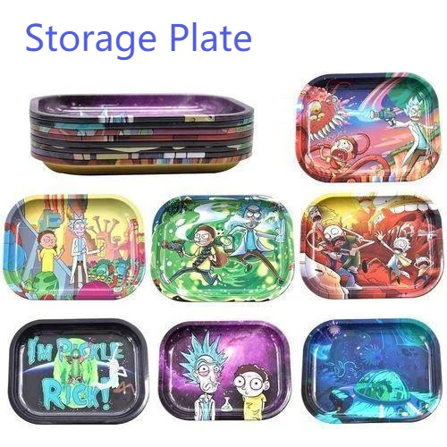 

1pcs Tobacco Rolling Tray Storage Plate For Smoking Herb Grinder Cigarette Container Handroller Tinplate Small Panel